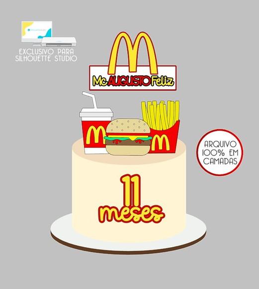 892 - Arquivo Topo de Bolo Mc Donalds