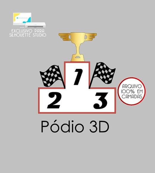 917 - Arquivo Topo de Bolo Pódio 3d Troféu