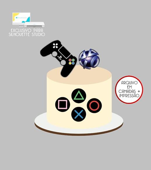 940 - Arquivo Topo de Bolo Video Game Playstation