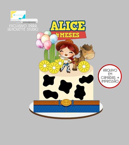 985 - Arquivo Topo de Bolo Jessie Toy Story Aquarela Baby