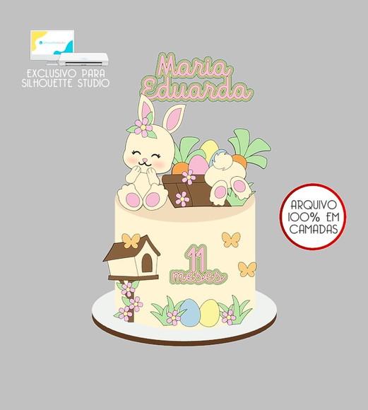 991 - Arquivo Topo de Bolo Coelho da Páscoa