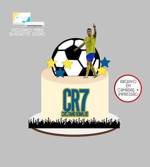 996 - Arquivo Topo de Bolo Futebol Cr7 Al-nassr
