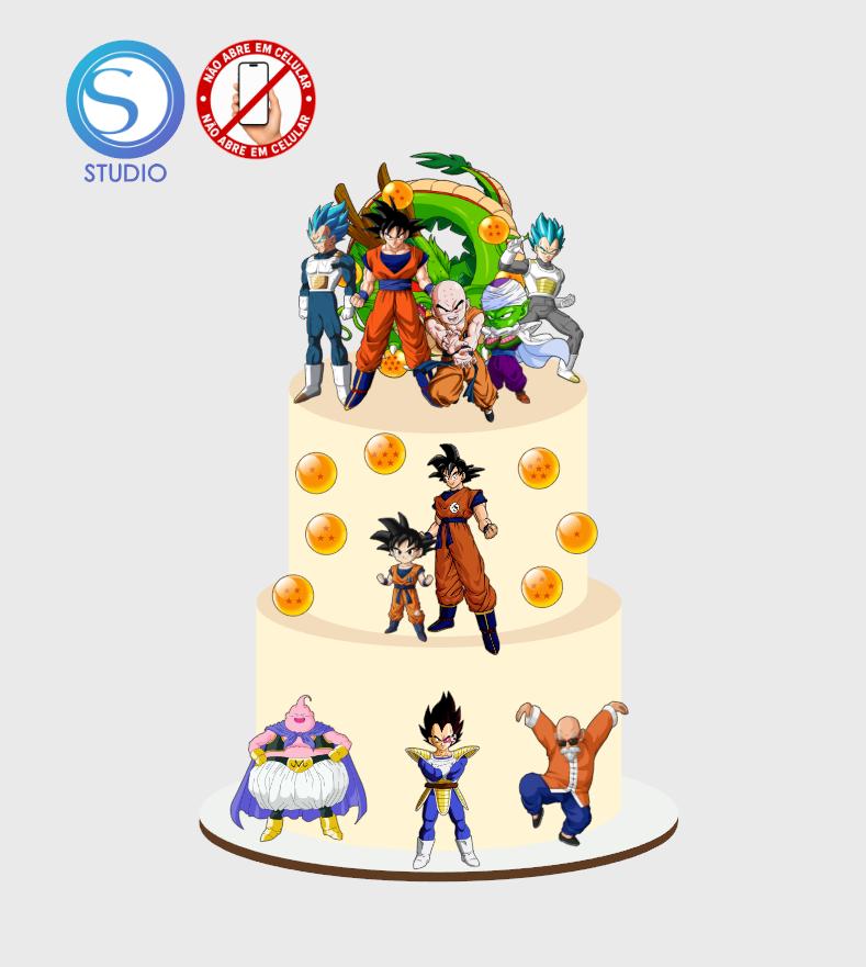 4254 - Arquivo Topo de Bolo Dragon Ball Z Goku