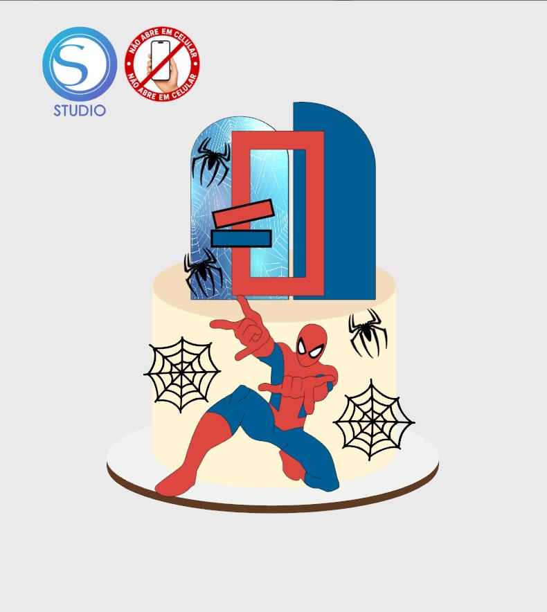 4268 - Arquivo Topo de Bolo Homem Aranha