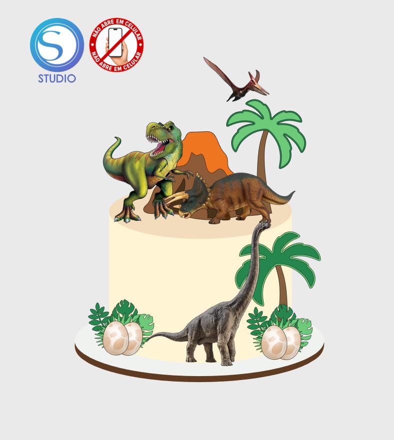 4277 - Arquivo Topo de Bolo Dinossauro Jurassic Park