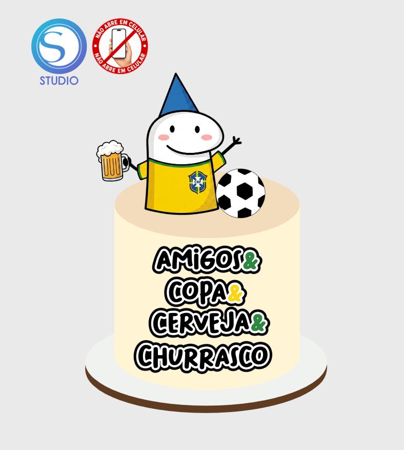 4278 - Arquivo Topo de Bolo Bento Flork Copa do Mundo