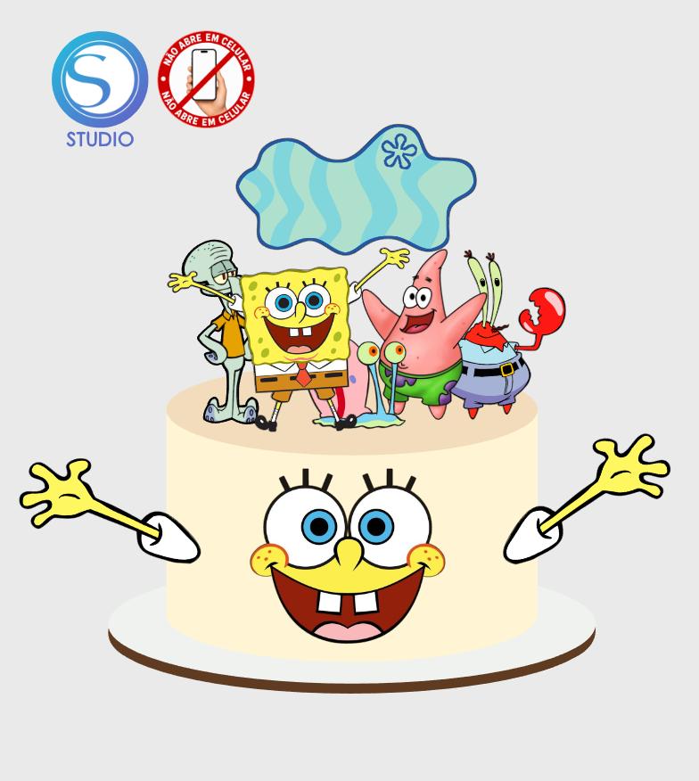 4285 - Arquivo Topo de Bolo Bob Esponja