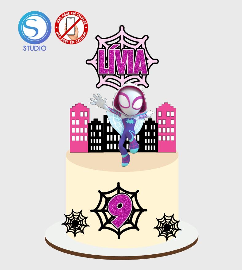 4325 - Arquivo Topo de Bolo Gwen Stacy Spidey