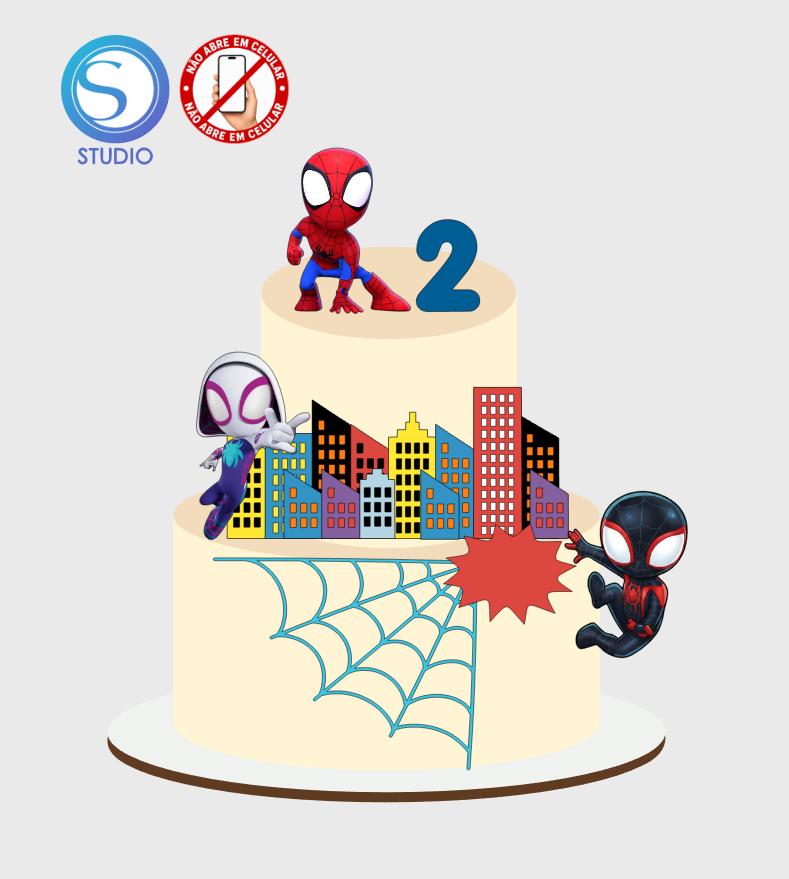 4342 - Arquivo Topo de Bolo Spidey Homem Aranha