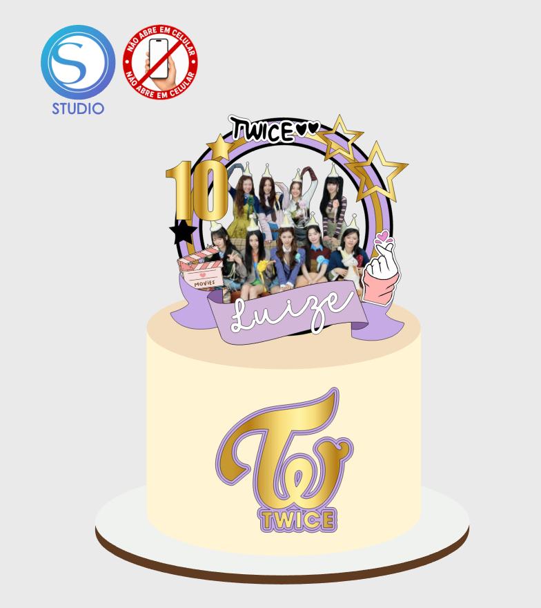 4349 - Arquivo Topo de Bolo Twice K-pop