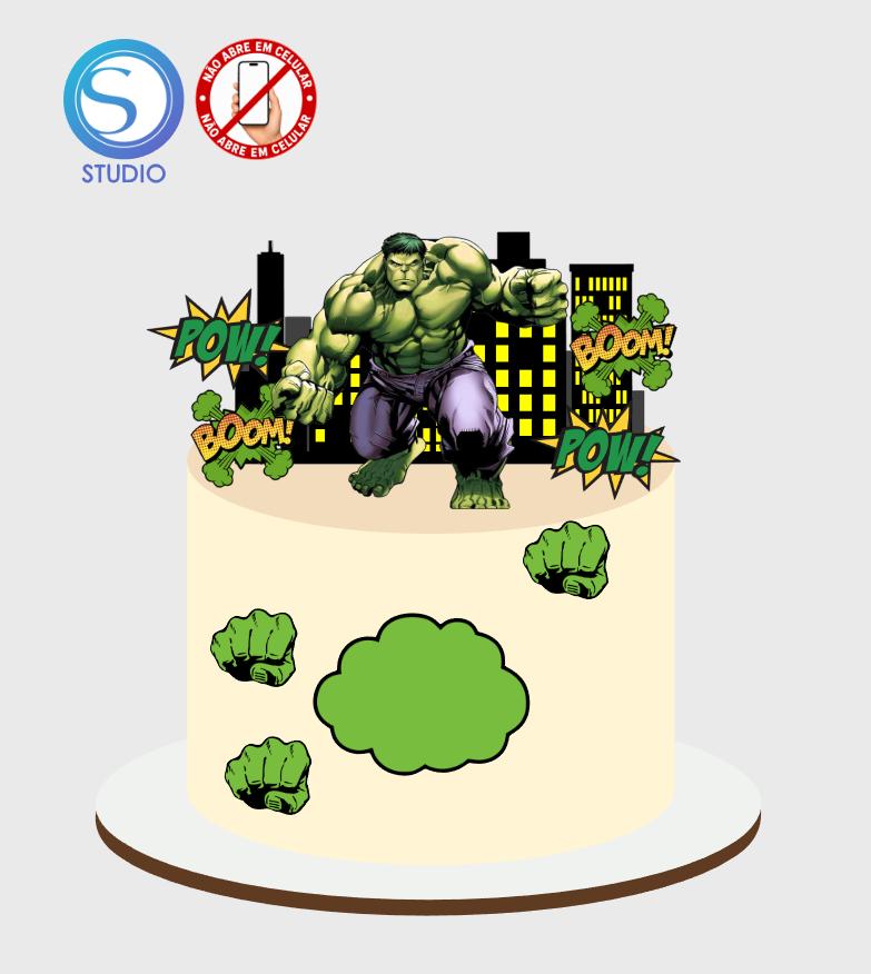 4354 - Arquivo Topo de Bolo Hulk