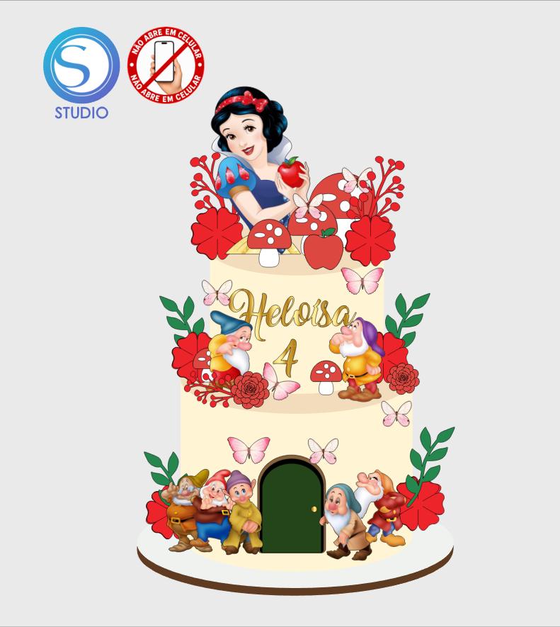 4365 - Arquivo Topo de Bolo a Branca de Neve e os Sete Anões