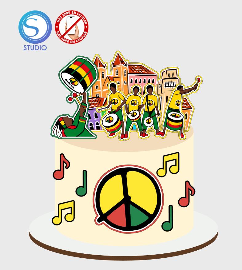 4369 - Arquivo Topo de Bolo Olodum Pelourinho
