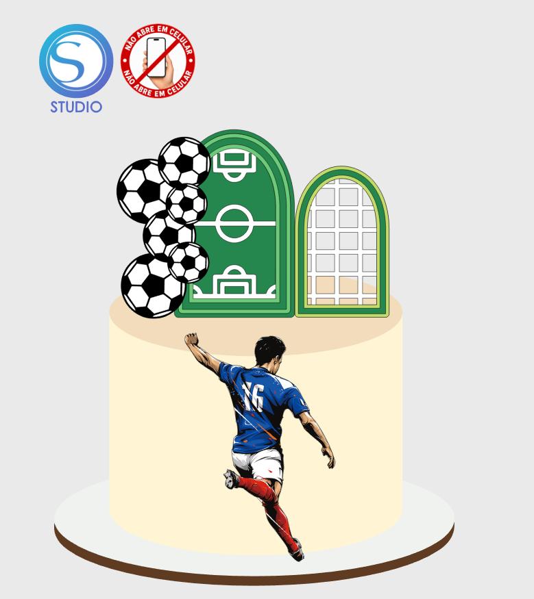 4373 - Arquivo Topo de Bolo Futebol Jogador