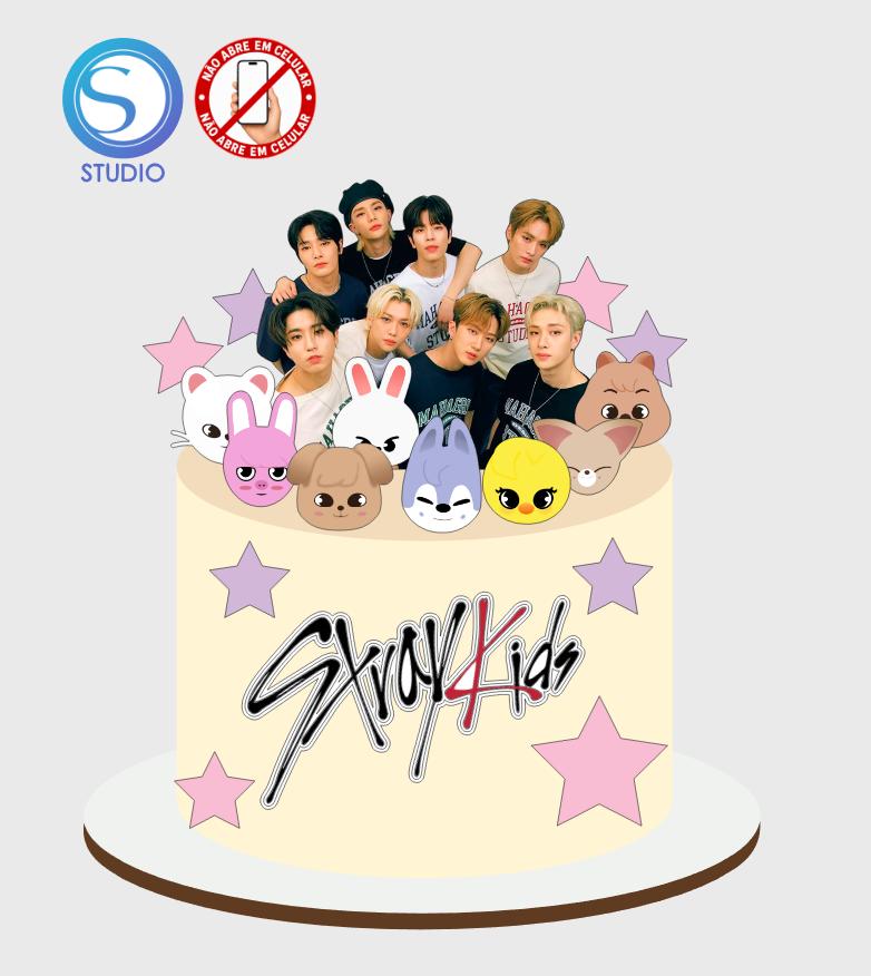 4379 - Arquivo Topo de Bolo Stray Kids