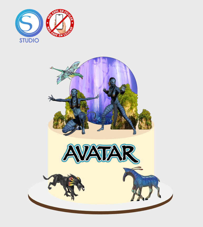 4426 - Arquivo Topo de Bolo Avatar