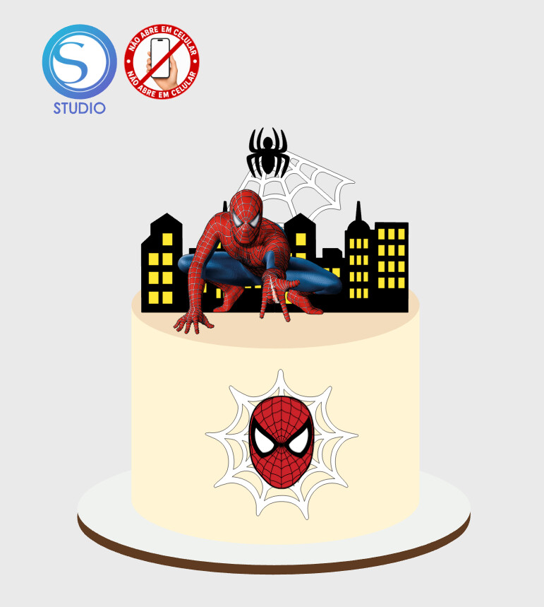 4441 - Arquivo Topo de Bolo Homem Aranha