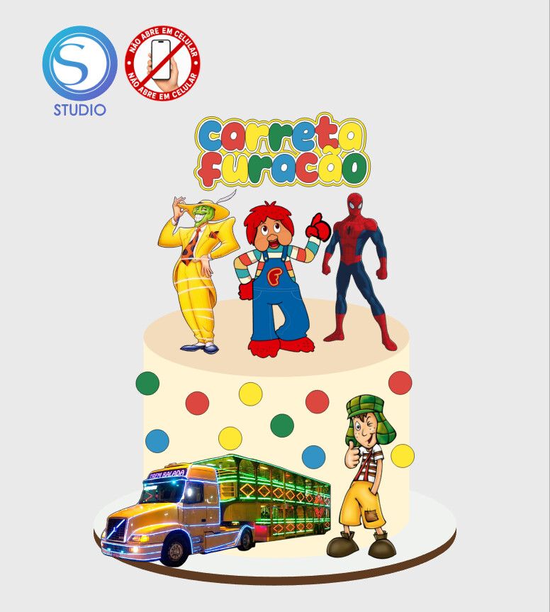 4445 - Arquivo Topo de Bolo Carreta Furacão