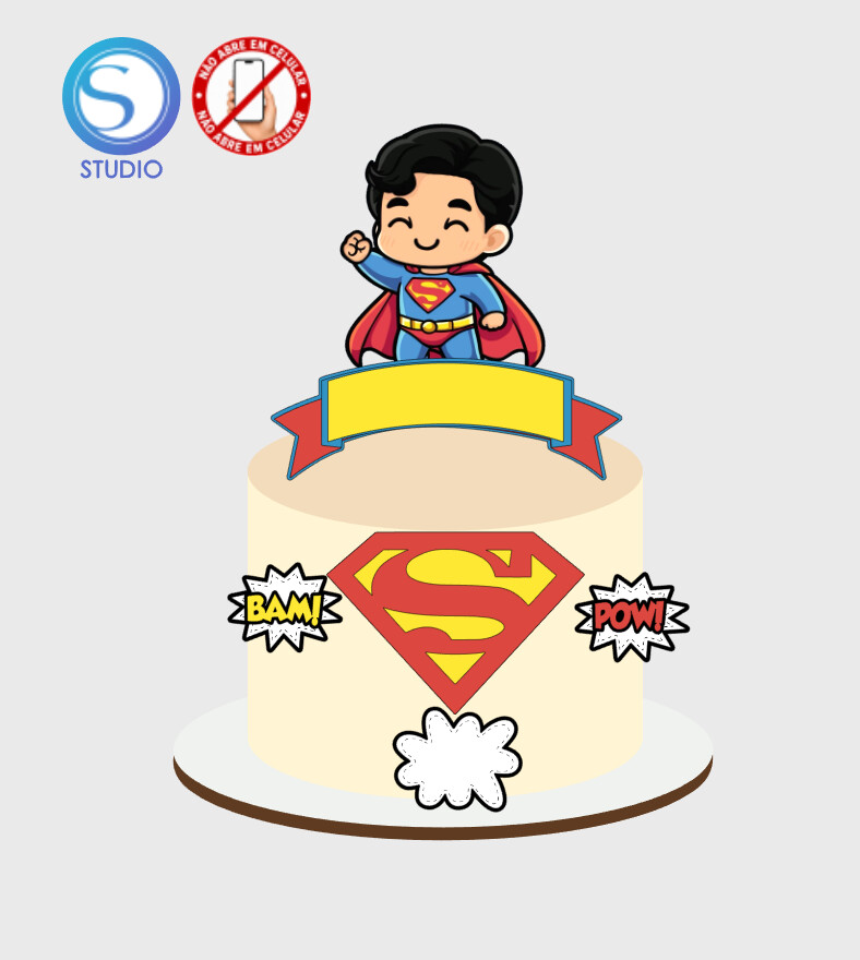 4460 - Arquivo Topo de Bolo Superman Baby