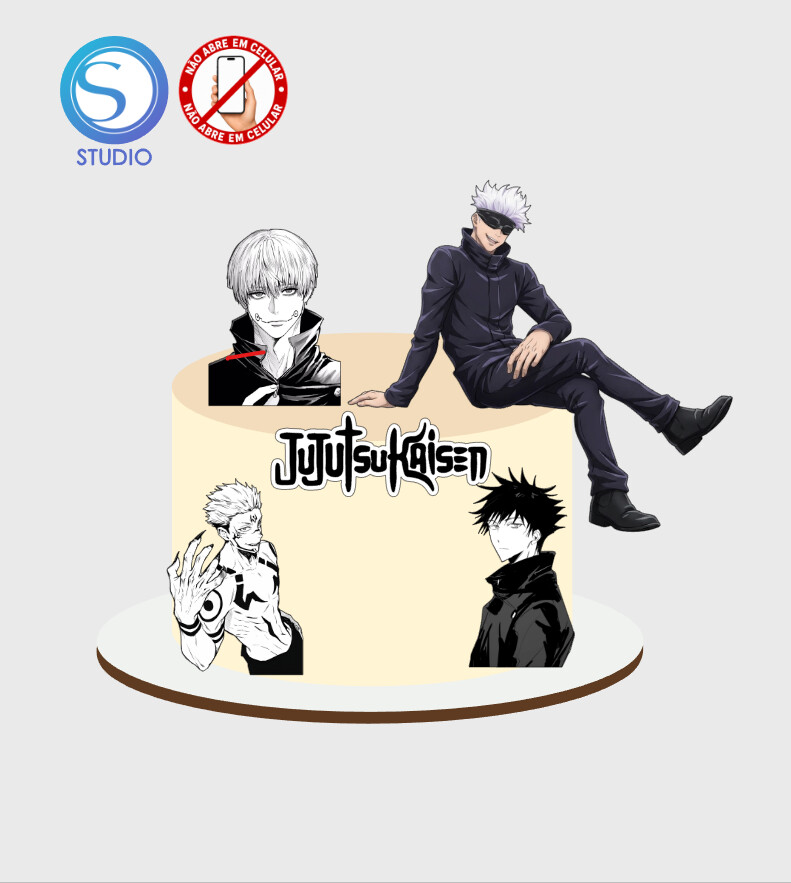 4472 - Arquivo Topo de Bolo Jujutsu Kaisen