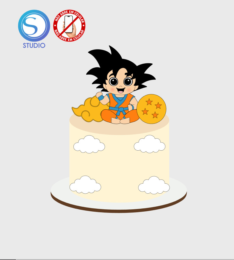 4492 - Arquivo Topo de Bolo Goku Baby Dragon Ball Z