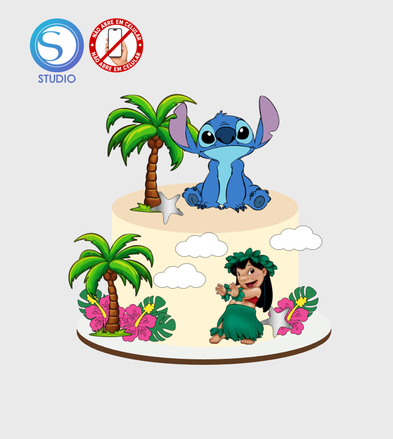 4494 - Arquivo Topo de Bolo Lilo e Stitch
