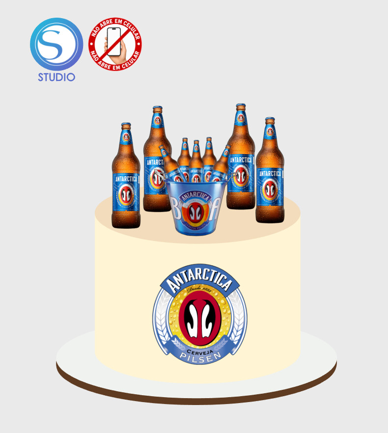 4545 - Arquivo Topo de Bolo Boteco Cerveja Antarctica