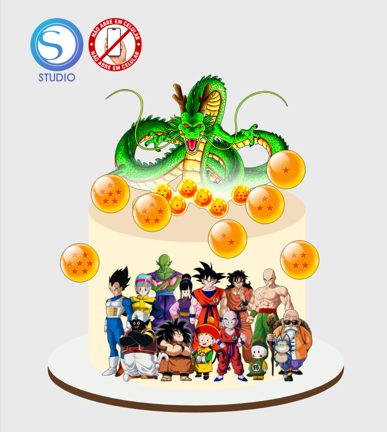 4546 - Arquivo Topo de Bolo Goku Dragon Ball Z