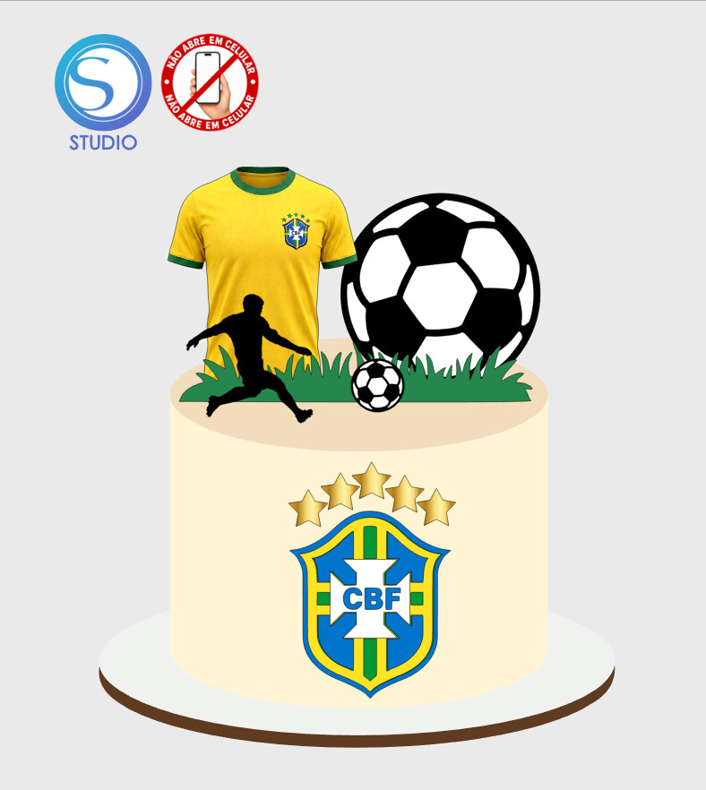 4551 - Arquivo Topo de Bolo Copa do Mundo Brasil