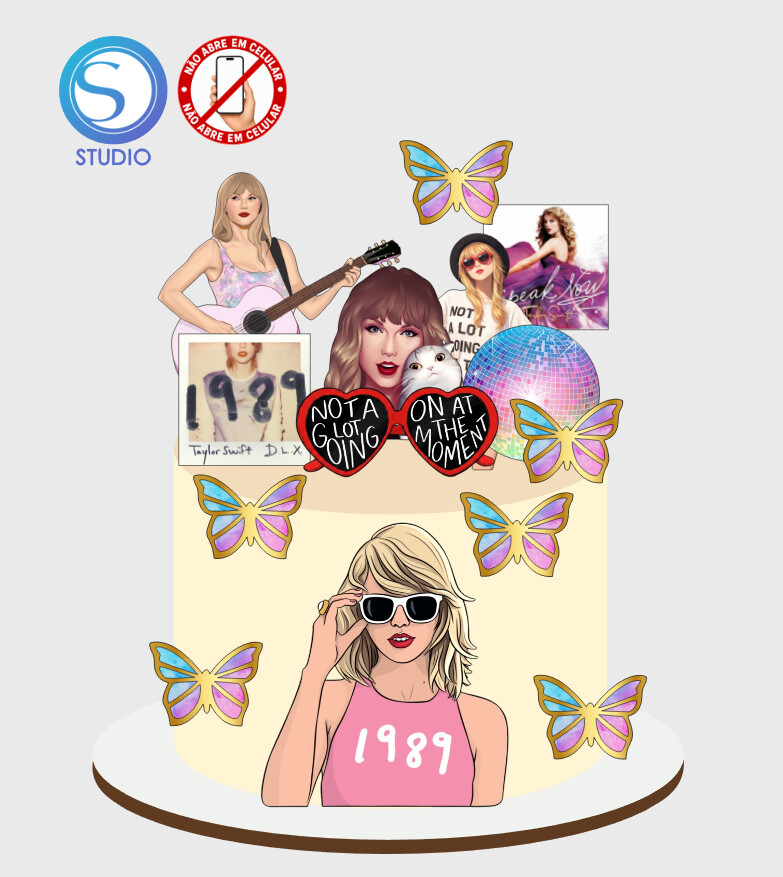 4562 - Arquivo Topo de Bolo Taylor Swift 1989
