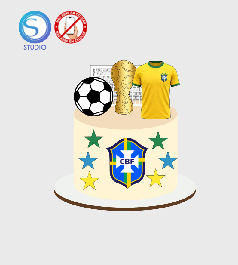 4567 - Arquivo Topo de Bolo Copa do Mundo Brasil
