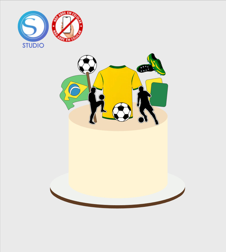 4568 - Arquivo Topo de Bolo Copa do Mundo Brasil