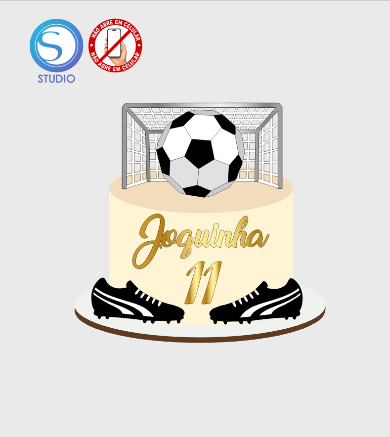 4622 - Arquivo Topo de Bolo Futebol Bola 3d