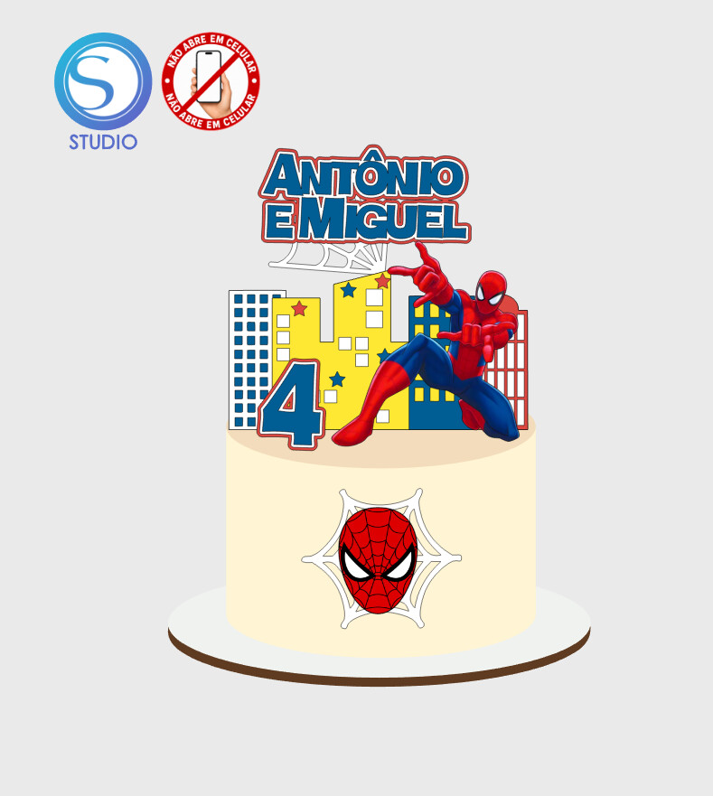 4623 - Arquivo Topo de Bolo Homem Aranha