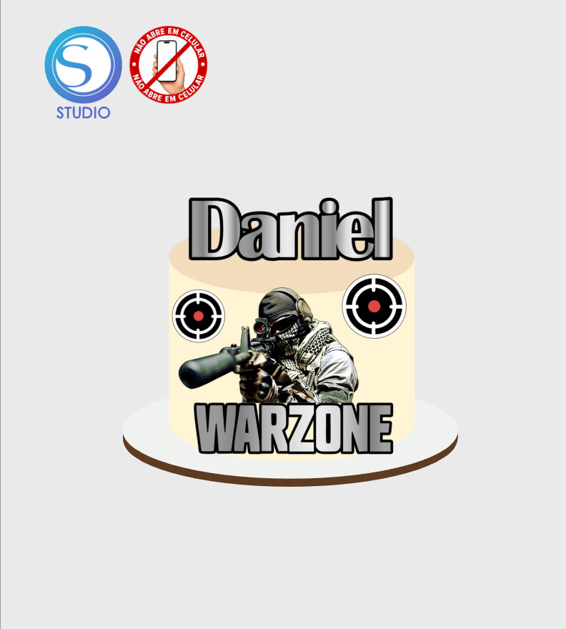 4634 - Arquivo Topo de Bolo Call Of Duty Warzone