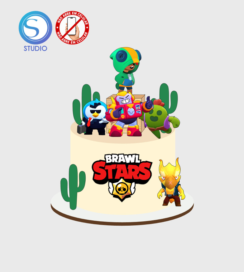 4645 - Arquivo Topo de Bolo Brawl Stars