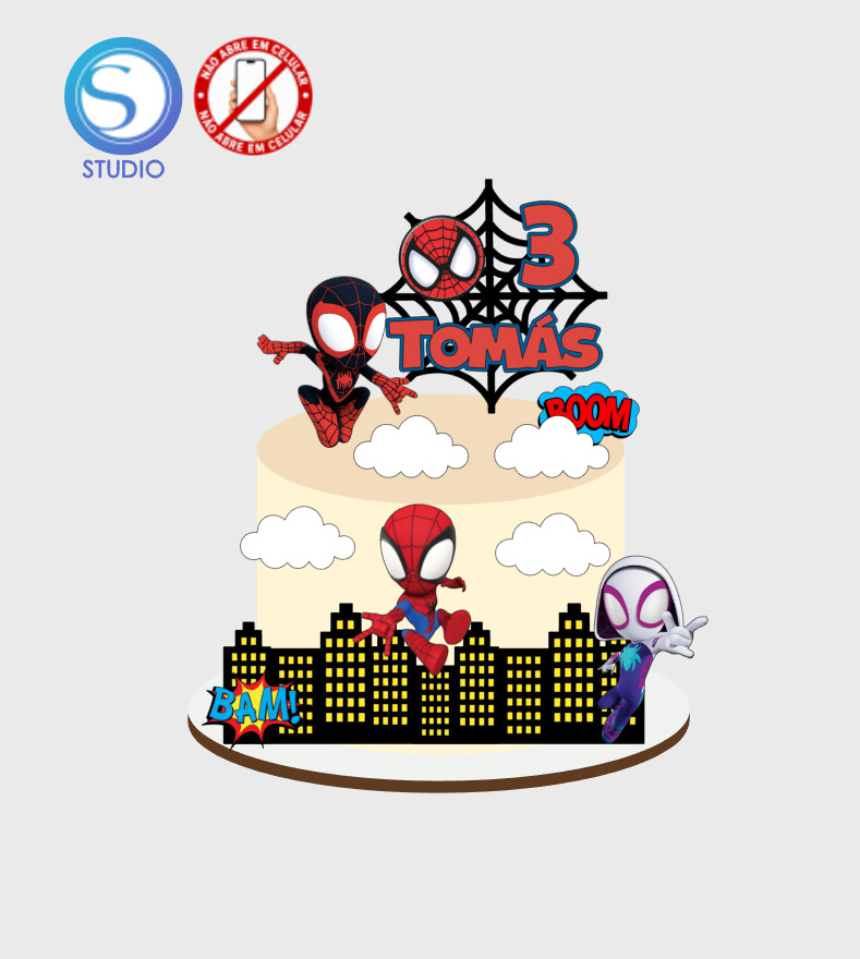 4657 - Arquivo Topo de Bolo Spidey Homem Aranha