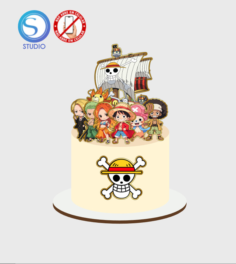 4668 - Arquivo Topo de Bolo One Piece Baby