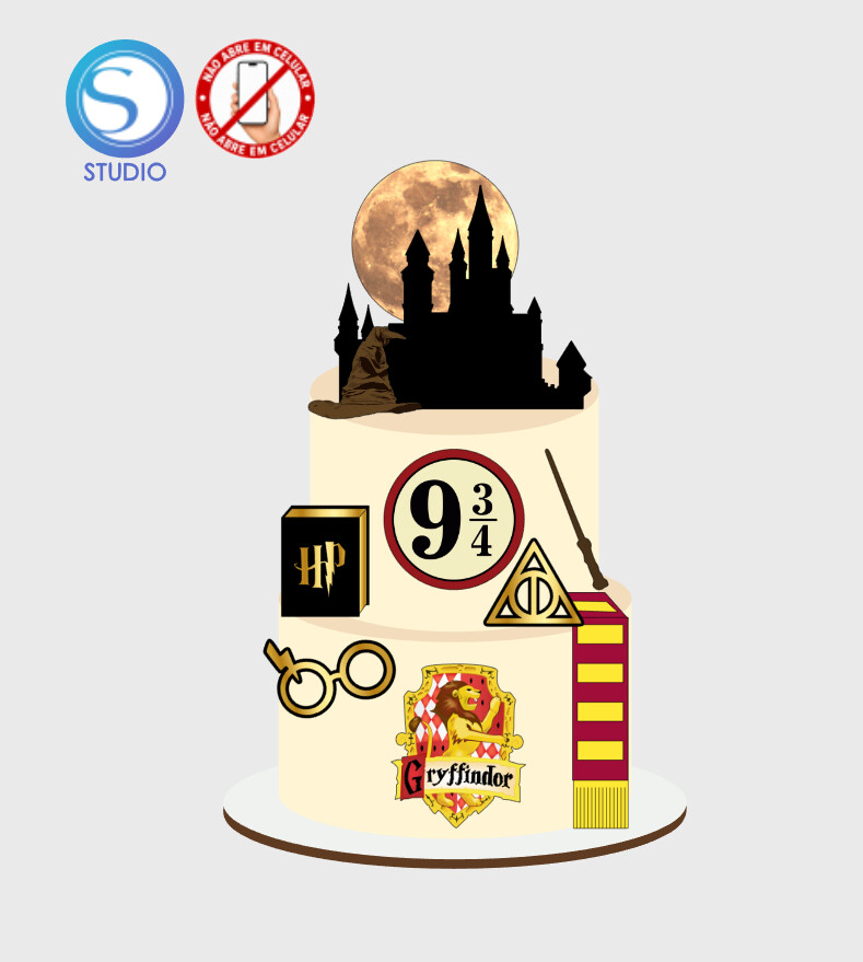 4782 - Arquivo Topo de Bolo Harry Potter