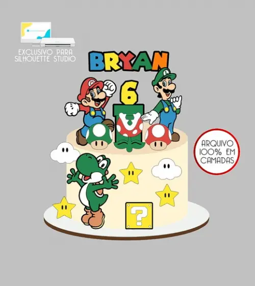 1002 - Arquivo Topo de Bolo Super Mario