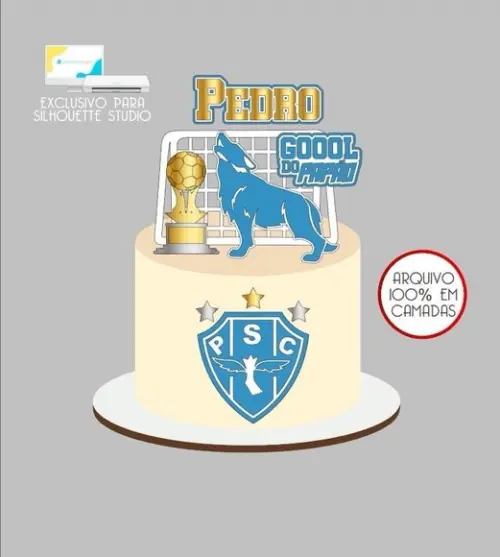 1014 - Arquivo Topo de Bolo Futebol Paysandu