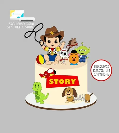 1044 - Arquivo Topo de Bolo Toy Story Menino Baby