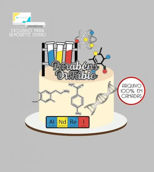 1061 - Arquivo Topo de Bolo Química Químico