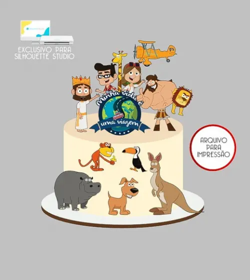 1072 - Arquivo Topo de Bolo Minha Vida É Uma Viagem