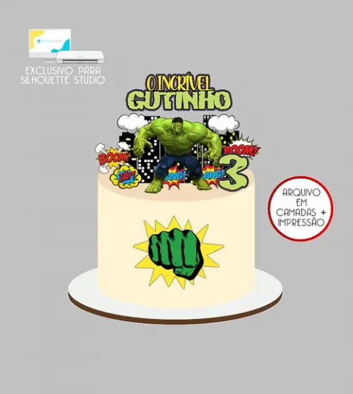 1085 - Arquivo Topo de Bolo Hulk
