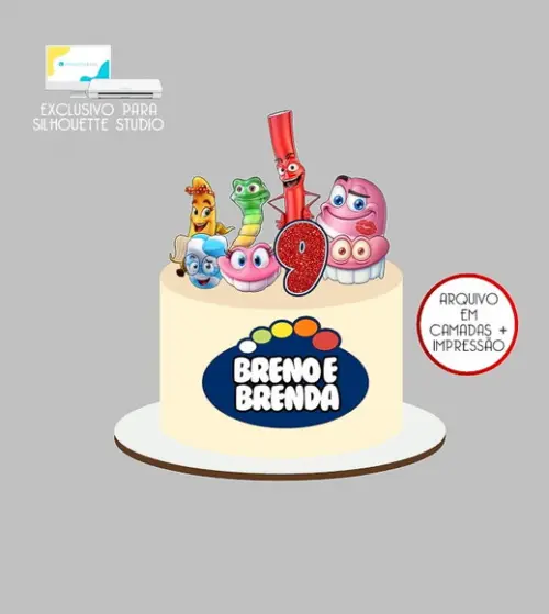 1096 - Arquivo Topo de Bolo Fini Doces Guloseimas