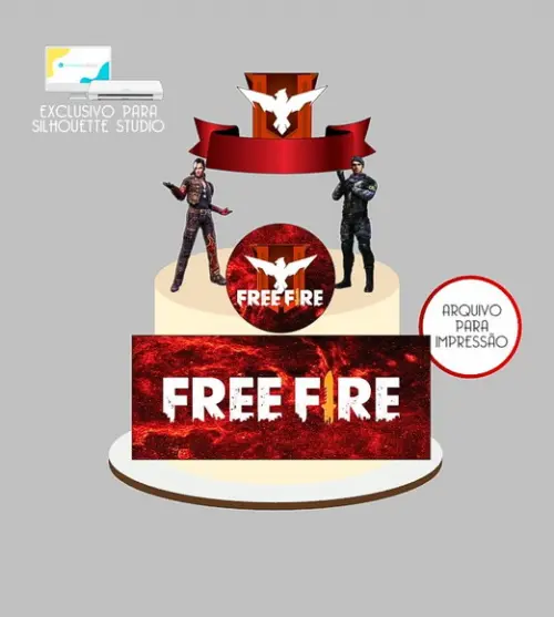 1115 - Arquivo Topo de Bolo Free Fire