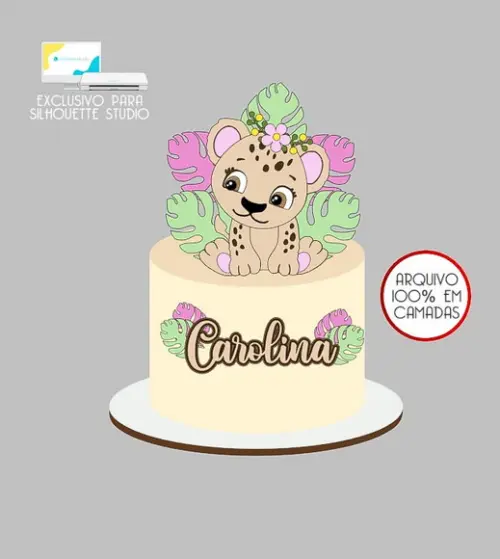 1125 - Arquivo Topo de Bolo Oncinha