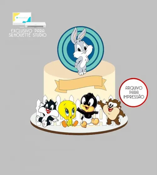 1130 - Arquivo Topo de Bolo Looney Tunes