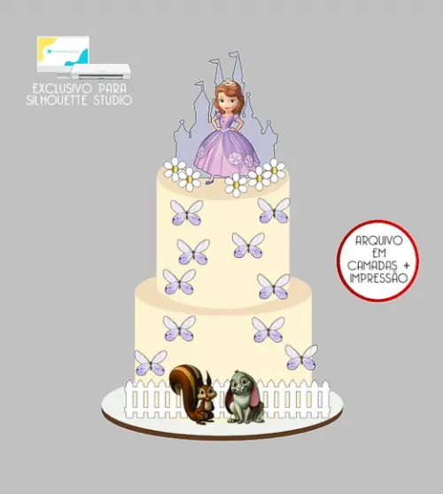 1167 - Arquivo Topo de Bolo Princesa Sofia